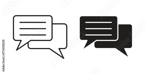 Chat icons set isolated on white background flat vector illustration.