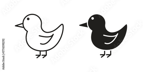 Chick icons set isolated on white background flat vector illustration.
