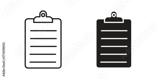 Clipboard icons set isolated on white background flat vector illustration.
