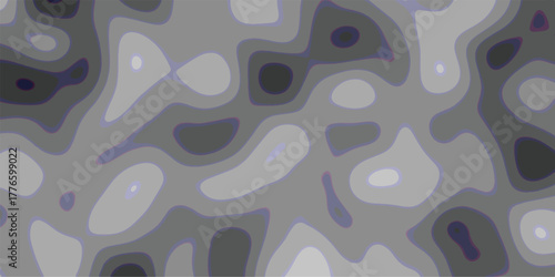 Organic abstract pattern with smooth contour lines in shades of gray and purple, resembling topographic maps or cellular structures for scientific or artistic use