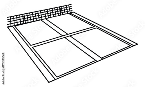 Tennis and Padel Court Icons Set with Rackets