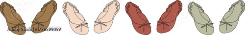 Collection of ballet flats in assorted neutral and warm tones, showcasing versatility for various outfits and occasions