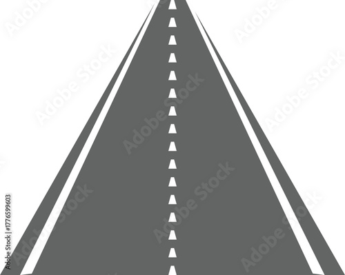 Road isolated asphalt road isolated on white. Asphalt road and green forest landscape under the blue sky