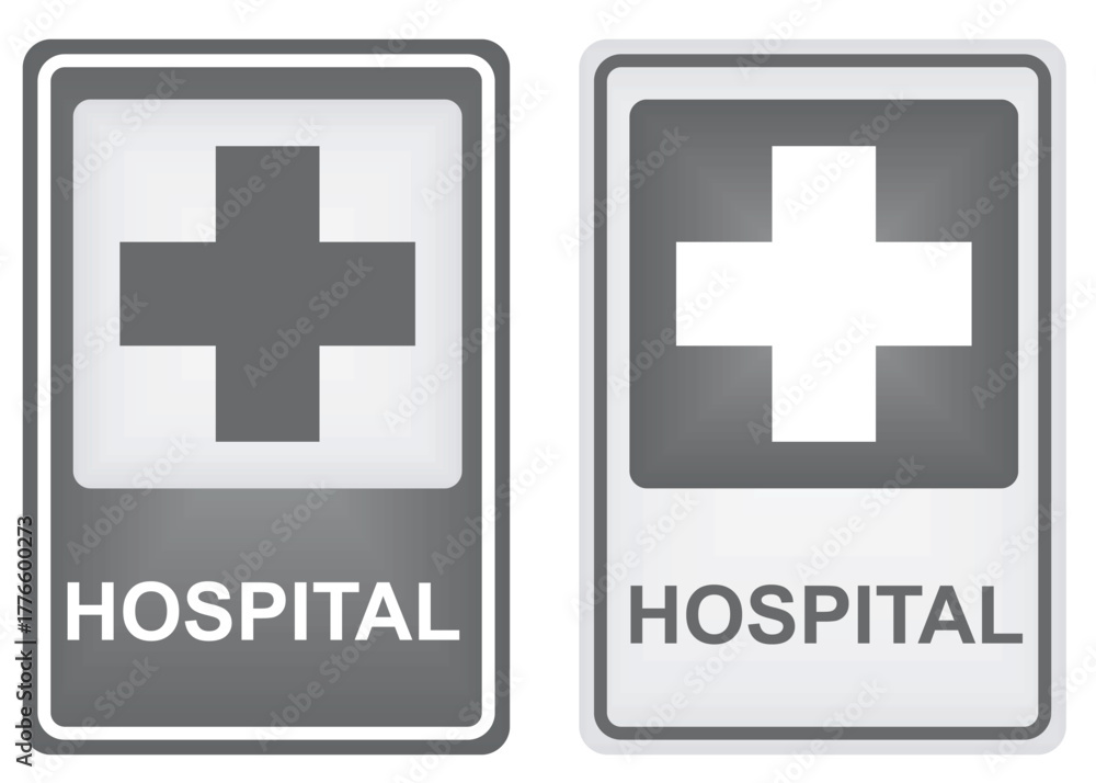 Obraz premium Hospital sign with cross. vector