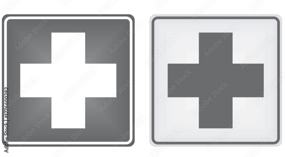 Obraz premium Hospital sign with cross. vector 