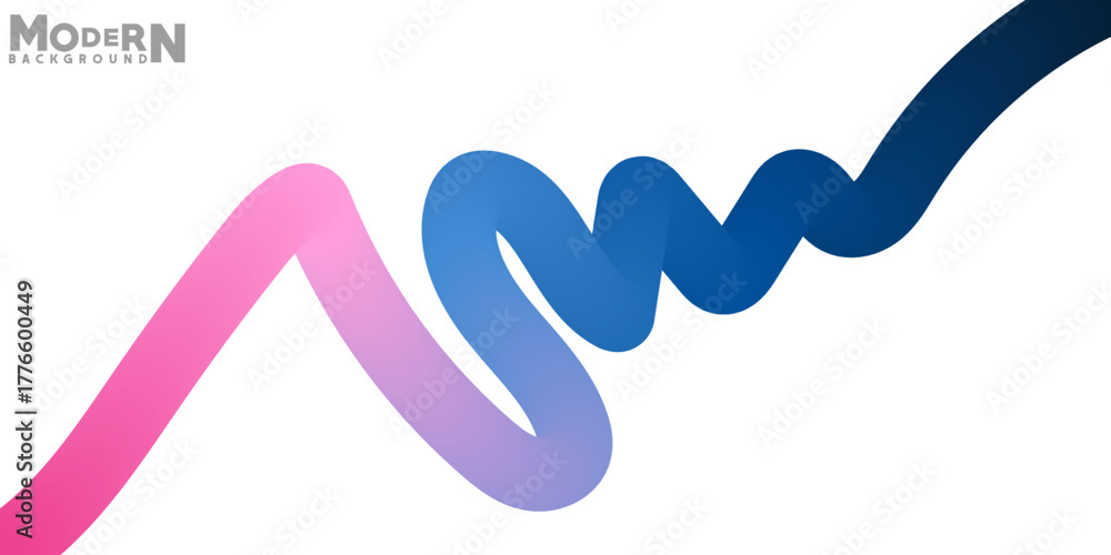 Fototapeta premium Abstract wavy background with gradient from pink to dark blue design