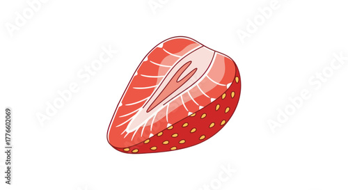 Strawberry Slice - A Detailed Cross-Section.