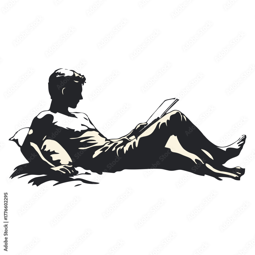 Fototapeta premium Reading Figure Illustration