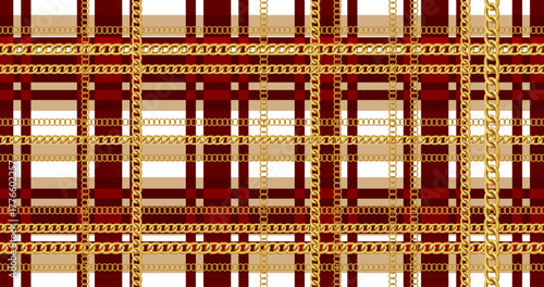 Seamless chain pattern. Textile print pattern.