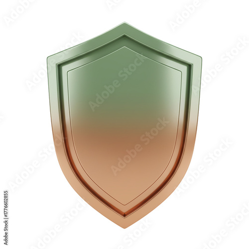 Elegant metallic shield emblem symbolizing protection, security, and achievement in a professional modern design, perfect for awards or corporate branding.