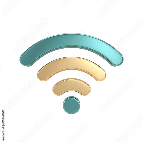 Modern 3D Wi-Fi signal icon symbolizing seamless connectivity, digital access, and wireless communication for technology and business concepts