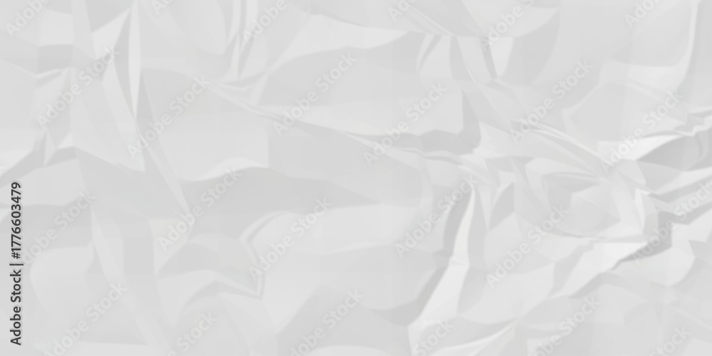 Obraz premium Crumple crushed aged white obsolete rumple craft design. wrinkle ripped creased white crumple aged closeup recycled document grunge paper background. 