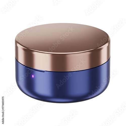 Sleek wireless earbuds case with metallic accents, perfect for on-the-go listening, stylish audio accessories, portable music solutions, and modern tech lifestyle promotions