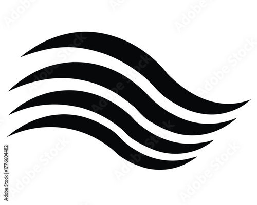 Wallpaper Mural Abstract Waves Illustration Black and White Design for Creative Projects Torontodigital.ca