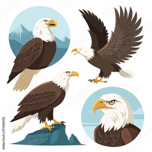 give icon sheet-of unique bald eagle 