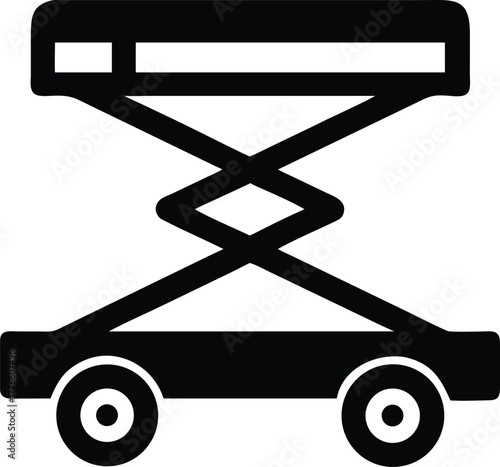 Yellow vector illustration of a toy truck with a trailer for delivery and transportation as a business icon or symbol