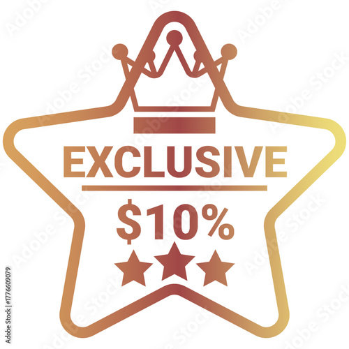  exclusive offer Icon, Flat style icon vector illustration, Suitable for website, mobile app, print, presentation, infographic and any other project.