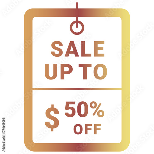  sale up to 50 off Icon, Flat style icon vector illustration, Suitable for website, mobile app, print, presentation, infographic and any other project.