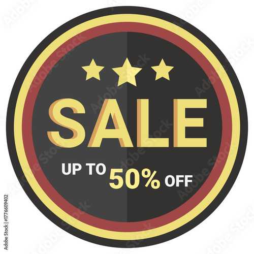  sale badge Icon, Flat style icon vector illustration, Suitable for website, mobile app, print, presentation, infographic and any other project.