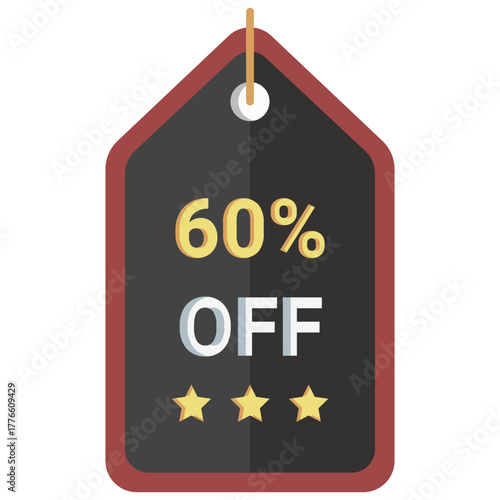  60 percent off Icon, Flat style icon vector illustration, Suitable for website, mobile app, print, presentation, infographic and any other project.