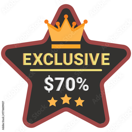  exclusive offer Icon, Flat style icon vector illustration, Suitable for website, mobile app, print, presentation, infographic and any other project.