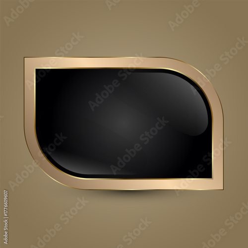 Modern luxury button design featuring a deep black core and polished gold border.The Modern Elegant Button For Web, UI, UX, and Technology Element vector illustration