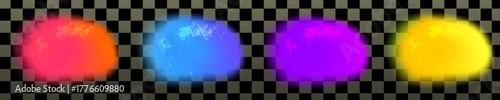 Gradient blur aura shape neon color. Mesh shape blob with texture. Blur aura blob neon palette