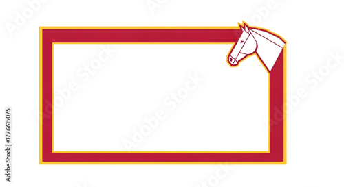 Horse frame border template, graphic design vector illustration art