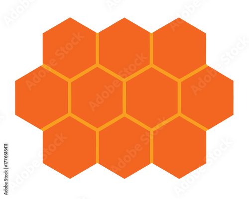 Honeycomb Pattern in Orange and Yellow for Apiary and Food Concepts