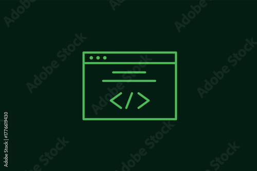 programming illustration in flat style design. Vector illustration.	