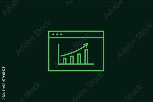 growth chart illustration in flat style design. Vector illustration.	