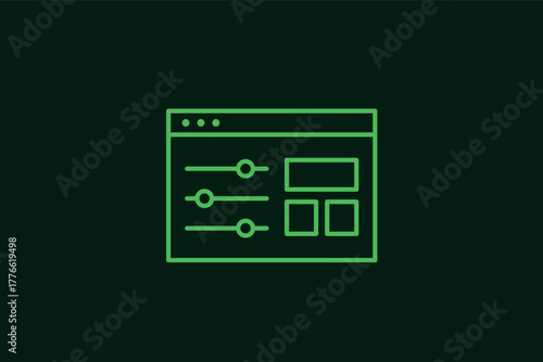 site settings illustration in flat style design. Vector illustration.	