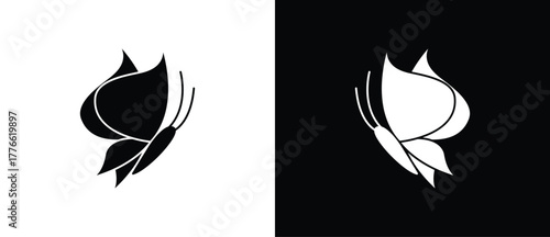 Butterfly icon. Flat icon of flying butterflay.