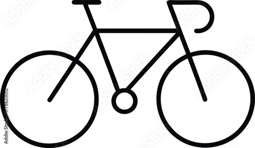 Bicycle Outline Icon Vector Illustration Isolated on White Background
