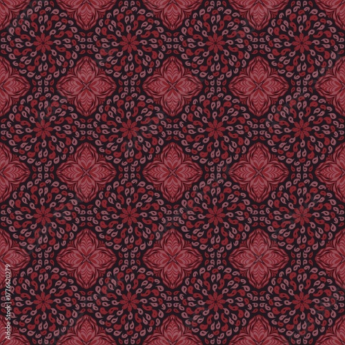  Red leaf on black base