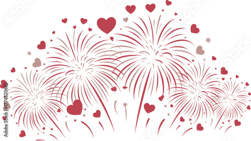 Elegant Celebration Firework Bursts Scattering Vector Illustration
