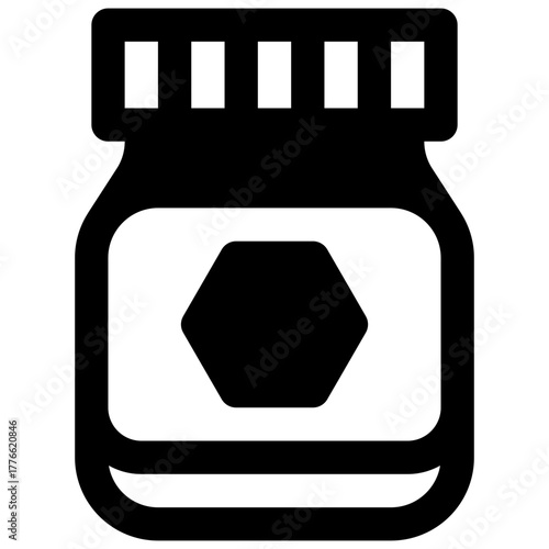 Honeypot. Outlined stroke vector icon with black-filled details.