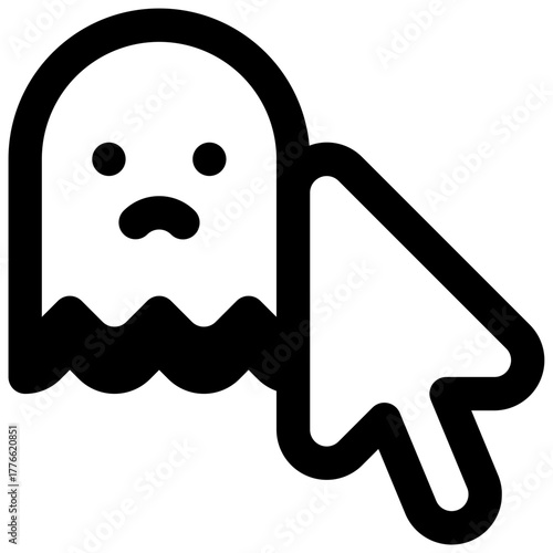 Phishing. Outlined stroke vector icon with black-filled details.