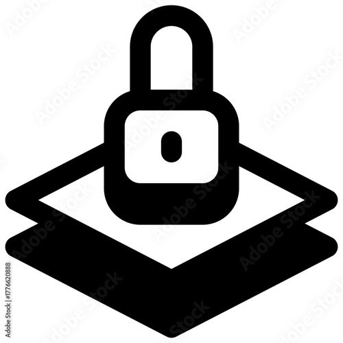 SSL. Outlined stroke vector icon with black-filled details.