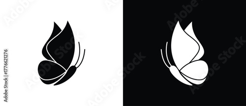 Butterfly icon. Flat icon of flying butterflay.