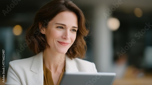 Close-up of female funeral consultant attentively listening to clients while presenting ceremony details on a tablet, emphasizing customer care, emotional intelligence, and contemporary digital