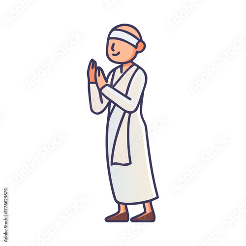 jain priest welcoming saluting.icon