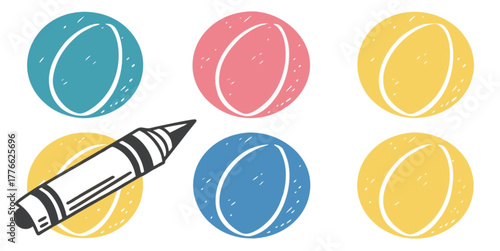 An illustrated vector set of colorful orange fruit icons and seamless patterns in a round design and circle shape