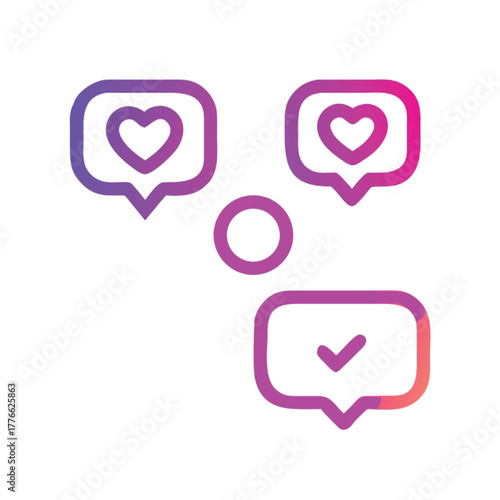 A vibrant vector set of glossy, pink and blue hearts perfect as a symbol of love for Valentine's Day decoration and design