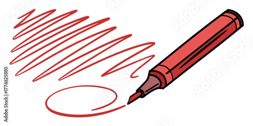 hand drawing red marker
