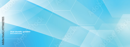 Blue Hexagonal Grid Background with Translucent Geometric Overlays abstract
