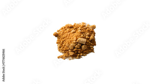 Delicious graham cracker crumbs for baking cheesecake crust and dessert toppings isolated on black background