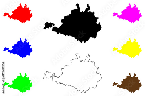 Gashua city (Federal Republic of Nigeria, Yobe State) map vector illustration, scribble sketch Gashua map