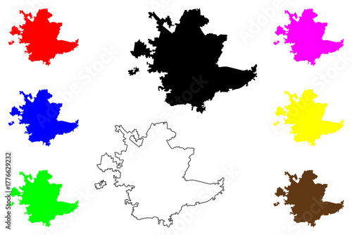 Gombe city (Federal Republic of Nigeria, Gombe State) map vector illustration, scribble sketch Gombe map