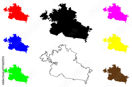 Ijebu Ode city (Federal Republic of Nigeria, Ogun State) map vector illustration, scribble sketch Ijebu-Ode map